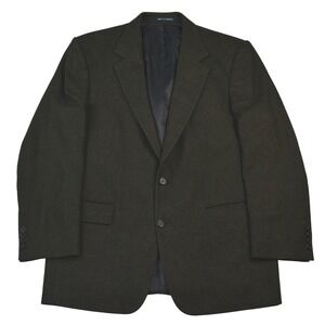 Today's Man 42R 100%‎ Cashmere Blazer Jacket Green Herringbone Made in England